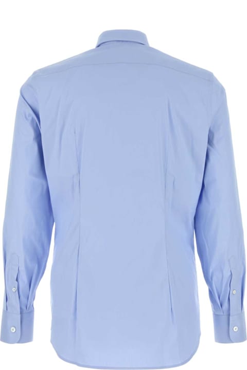 Prada for Kids Prada Light Blue Stretch Poplin Shirt
