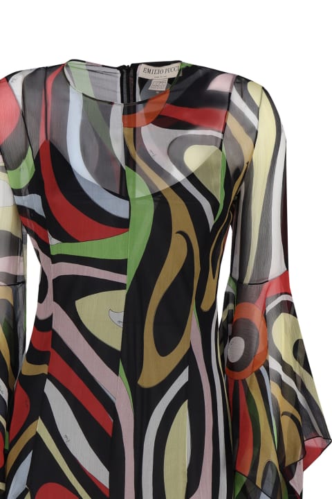 Vacation Wardrobe for Women Pucci Silk Dress With Marble Print