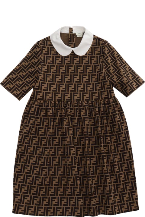 Fendi Dresses for Girls Fendi Brown Ff Logo Dress
