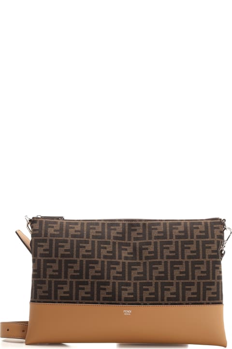 Fendi Diagonal Duo Camera Case Fabric Brown