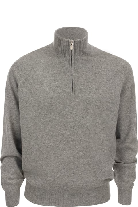 Brunello Cucinelli Sweaters for Men Brunello Cucinelli Cashmere Turtleneck Sweater With Zip