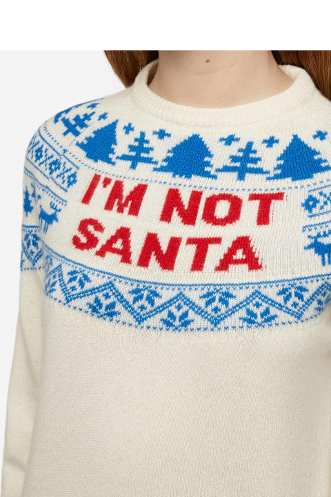 Homeware MC2 Saint Barth White Sweater New Queen With I
m Not Santa Jacquard