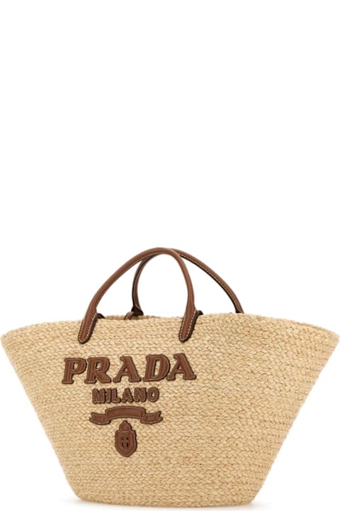 Totes for Women Prada Raffia Large Shopping Bag