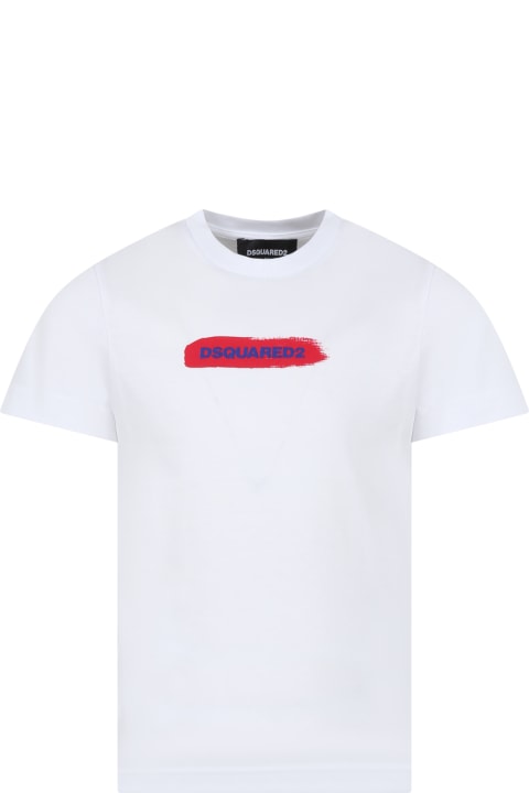 Dsquared2 for Kids Dsquared2 White T-shirt For Boy With Logo