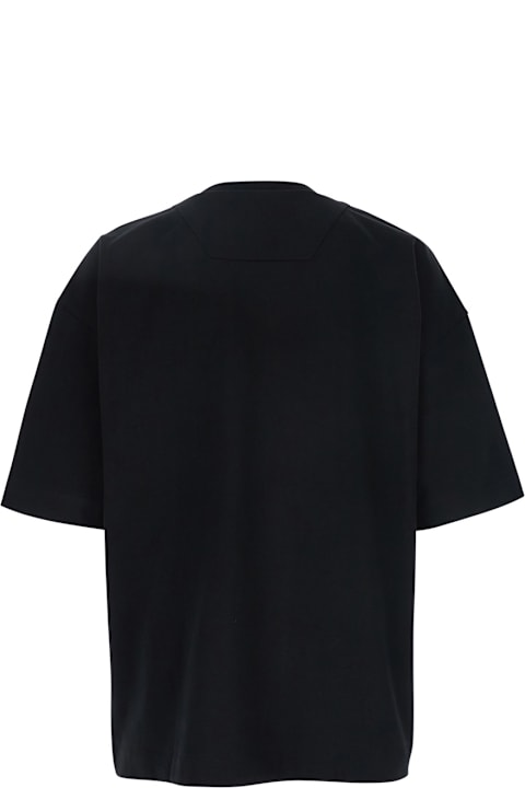 Juun.J for Women Juun.J Black T-shirt With Tone-on-tone Logo Embroidered On The Front In Cotton Man