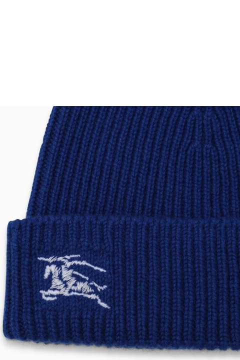 Homeware Burberry Blue Cashmere Cap With Logo