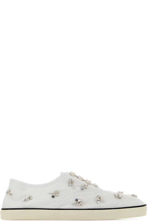 Miu Miu White Drill Sneakers