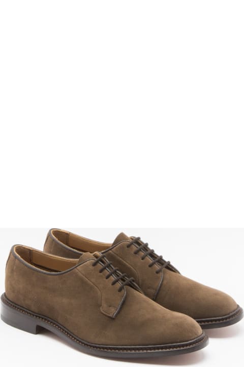 Tricker's Shoes for Men Tricker's Robert New Brown Castorino Suede Derby Shoe
