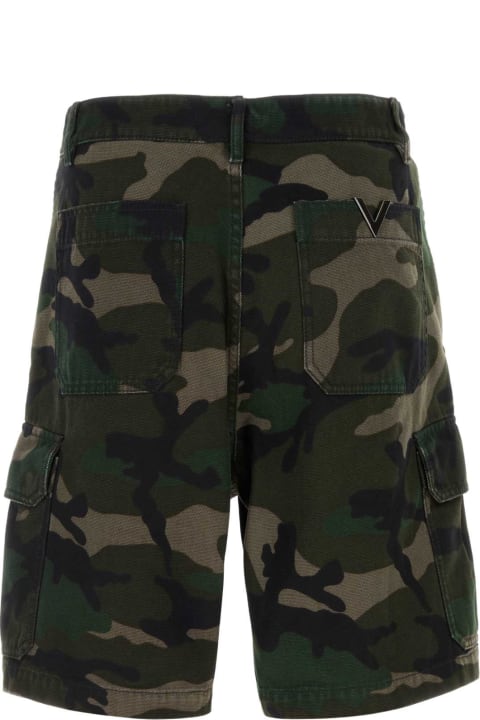 Valentino Garavani Pants for Men Valentino Garavani Printed Denim Bermuda Shorts