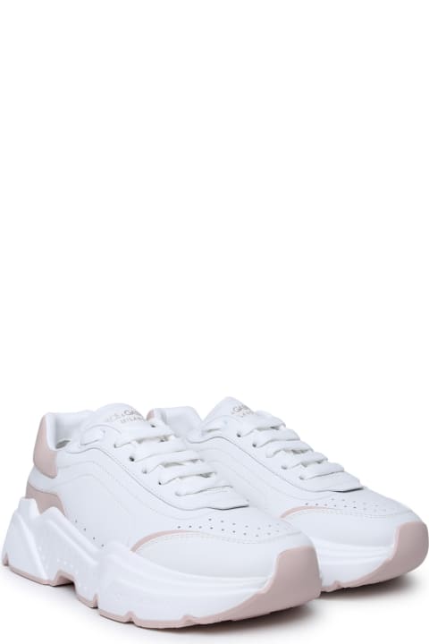'daymaster' White Leather Sneakers