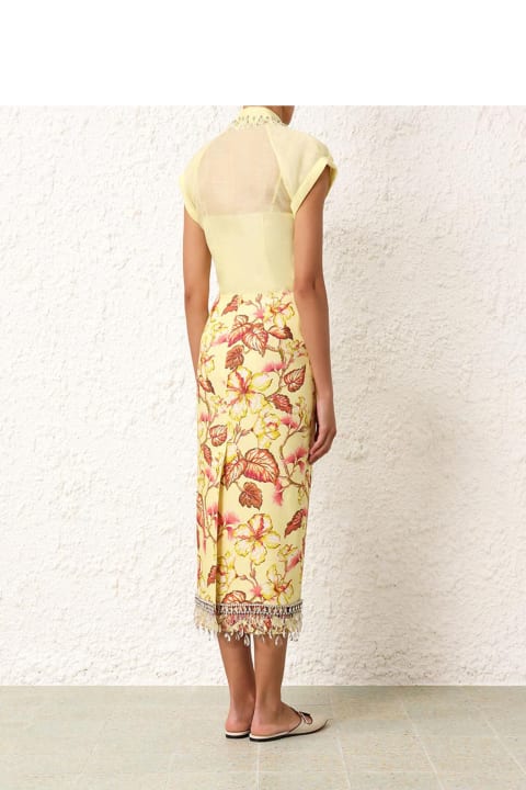 Skirts for Women Zimmermann Yellow Linen Skirt