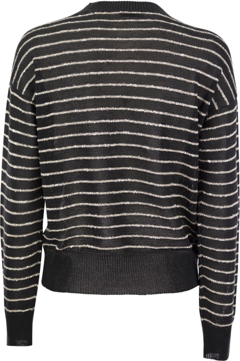 Sweaters for Women Brunello Cucinelli Sequin Striped Sweater