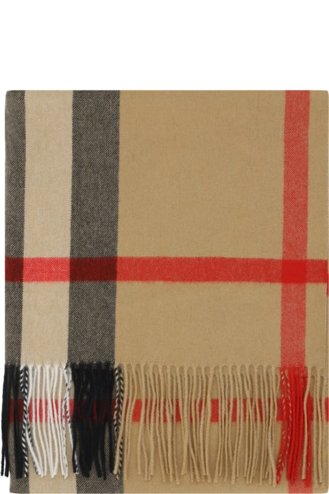 Burberry Accessories for Men Burberry Wide Scarf In Beige Cashmere
