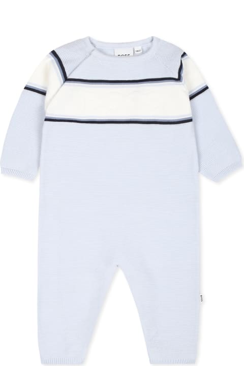 Sale for Kids Hugo Boss Light Blue Babygrow For Baby Boy With Logo