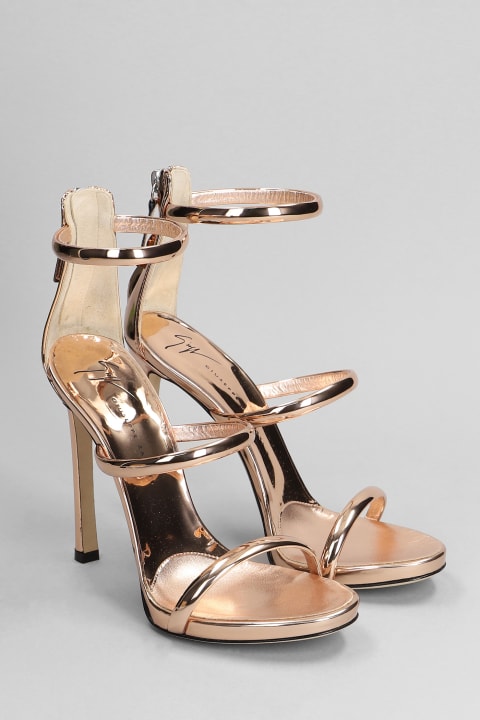 Giuseppe Zanotti for Women Giuseppe Zanotti Harmony Sandals In Copper Patent Leather