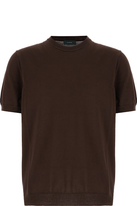 Zanone Clothing for Men Zanone Chocolate Cotton Sweater