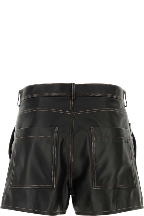 Pants for Men Fendi Black Leather Shorts