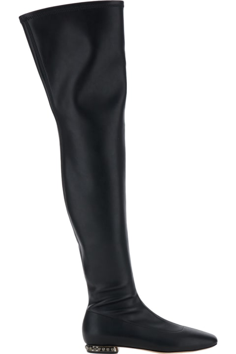 Casadei for Women Casadei 'galaxy' Black Over The Knee Boots In Leather Woman