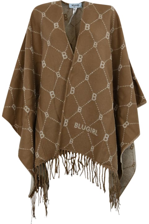 Blugirl معاطف وجواكت لـ السيدات Blugirl Poncho With Jacquard Logo