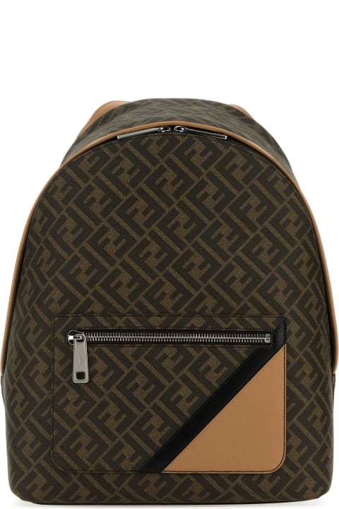 Multicolor Canvas And Leather Chiodo Diagonal Backpack
