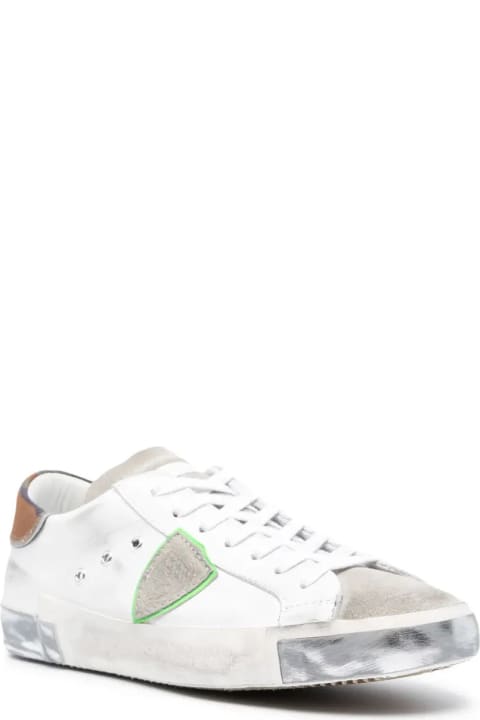 メンズ新着アイテム Philippe Model Prsx Low Sneakers - White And Green
