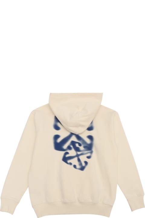 Off-White for Kids Off-White Arrow Faded Hoodie Off White - Blue