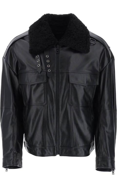 メンズ Dolce & Gabbanaのコート＆ジャケット Dolce & Gabbana Leather-and-fur Biker Jacket