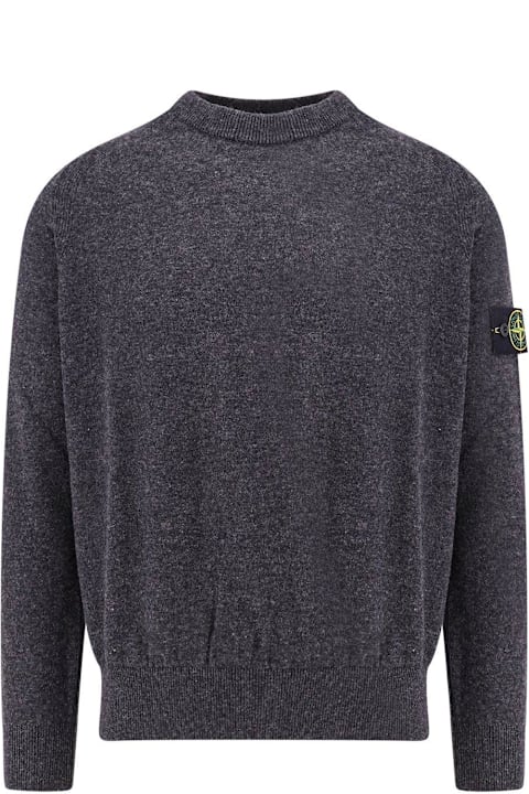 Sweaters for Men Stone Island Compass-patch Crewneck Jumper