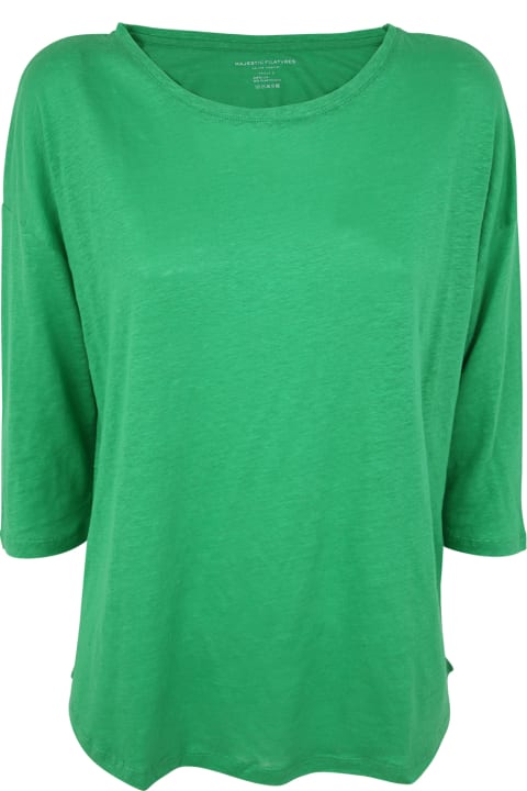 Majestic Filatures Clothing for Women Majestic Filatures 3/4 Sleeves Boat Neck Sweater