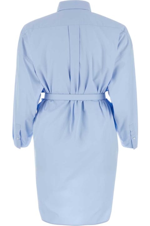 Topwear for Women Miu Miu Light Blue Poplin Shirt Dress