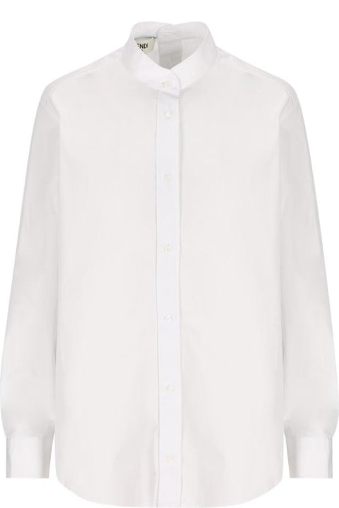 Fendi Clothing for Women Fendi Long Sleeved Buttoned Poplin Shirt