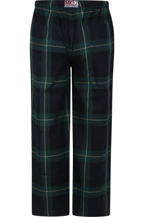 MC2 Saint Barth Jumpsuits for Boys MC2 Saint Barth Green Pajamas Trousers For Boy With Logo