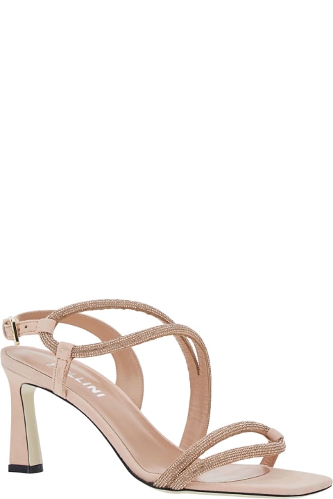 Sandals for Women Pollini 'bling Bling' Pink Sandals With Rhinestone Detail In Suede Woman