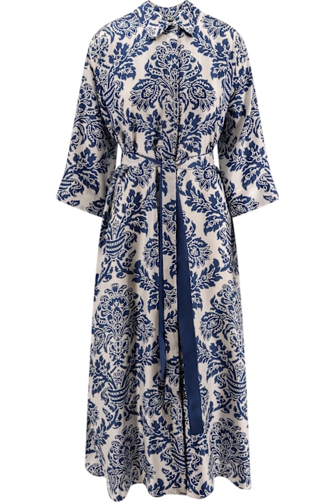 'S Max Mara Dresses for Women 'S Max Mara Camelia Printed Silk Long Chemisier Dress