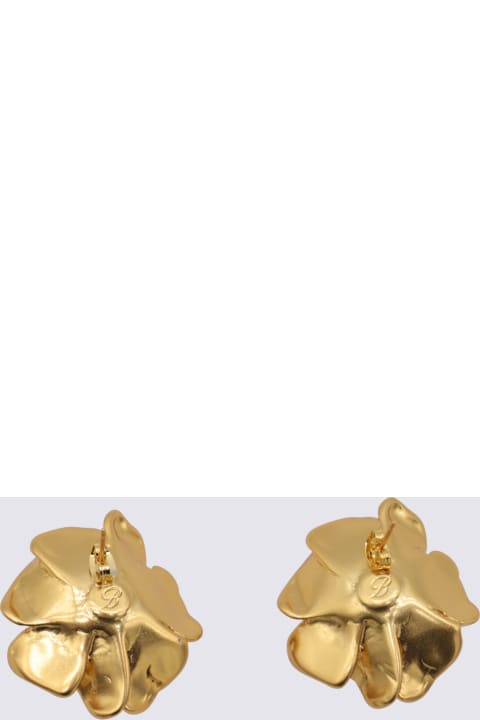 Jewelry for Women Blumarine Gold Metal Rose Earrings