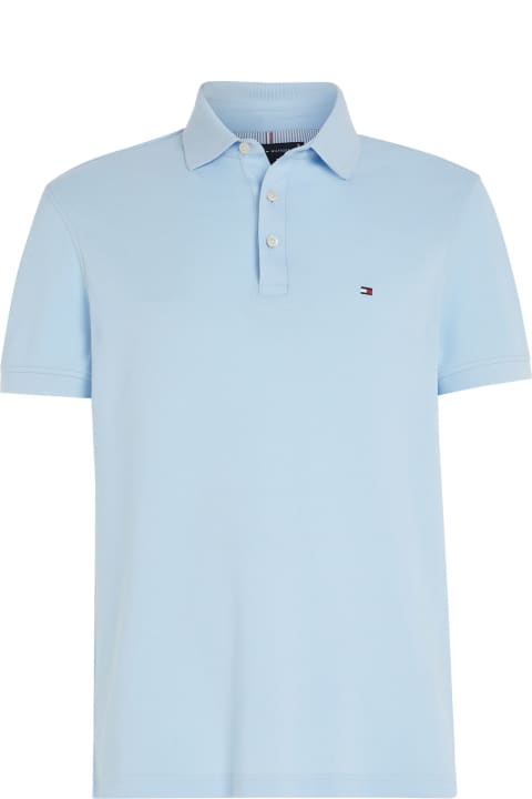 Tommy Hilfiger Topwear for Men Tommy Hilfiger Light Blue Short-sleeved Polo Shirt With Logo