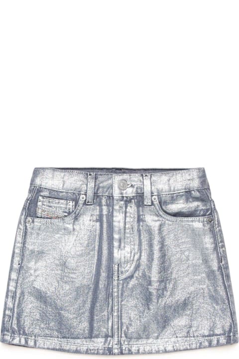 Diesel for Kids Diesel Mid-waisted Metallic Denim Skirt