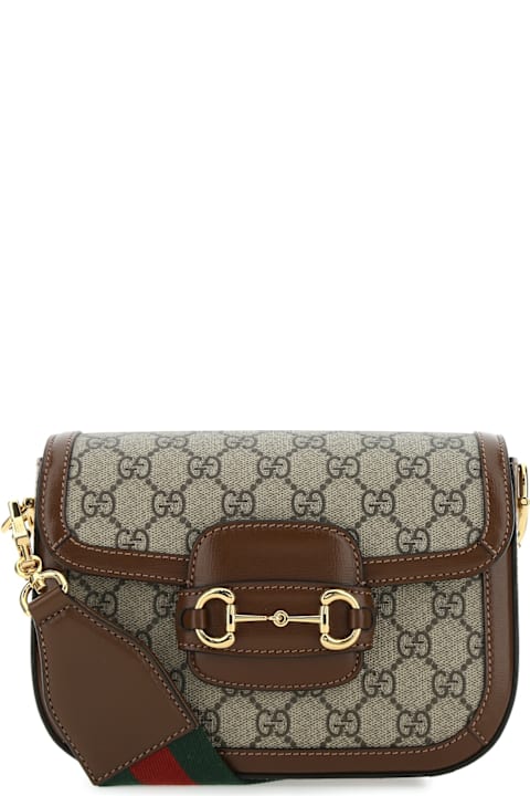 Gucci Gg Supreme Fabric And Leather Mini Horsebit 1955 Crossbody Bag