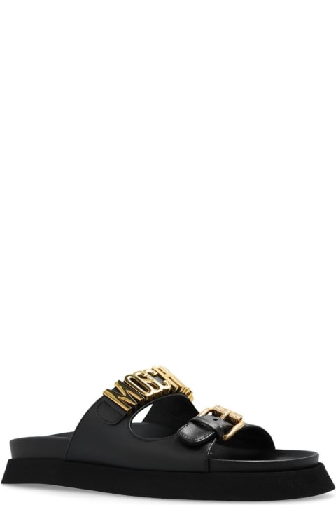 ウィメンズ Moschinoのサンダル Moschino Logo Lettering Slip-on Sandals