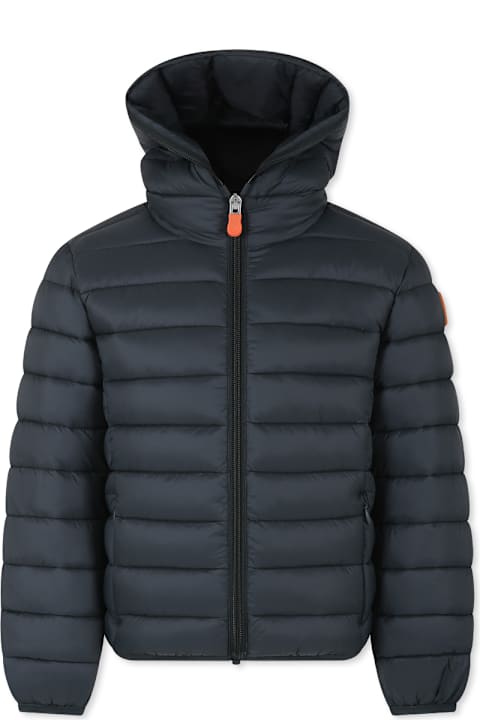 Homeware Save the Duck Green Down Jacket For Boy With Logo