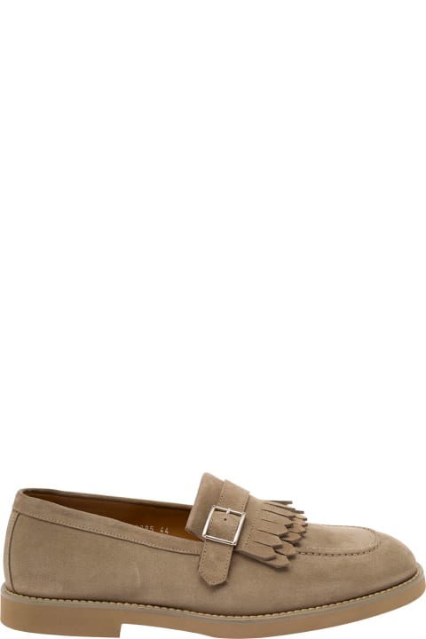 Doucal's Loafers & Boat Shoes for Women Doucal's Beige Loafers With Fringe And Buckle In Suede Man