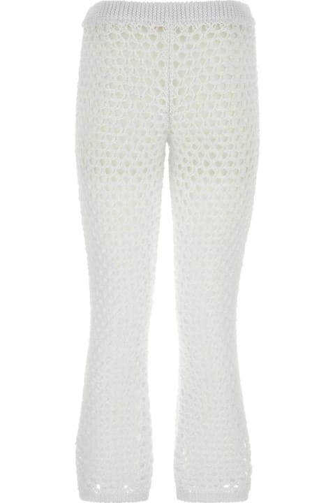 Valentino Garavani سراويل طويلة وقصيرة لـ السيدات Valentino Garavani White Mesh Valentino Garavani Escape Pant