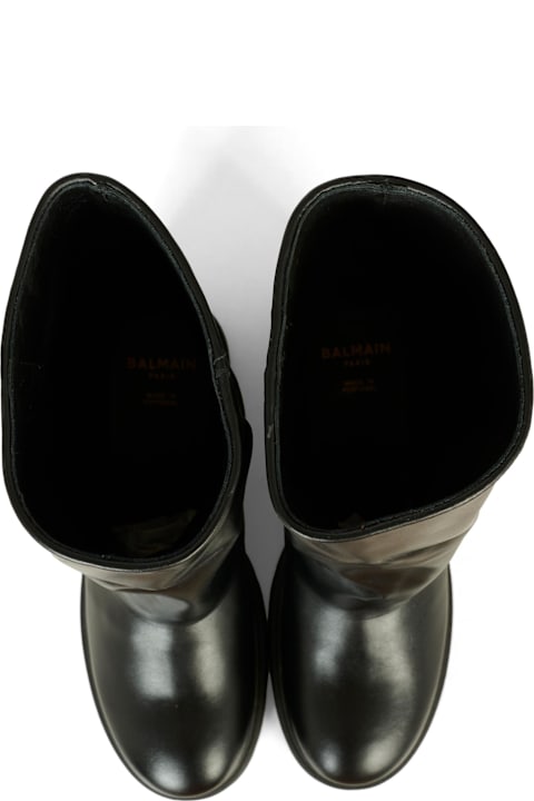 Homeware Balmain Black Boots For Girl With Buttons
