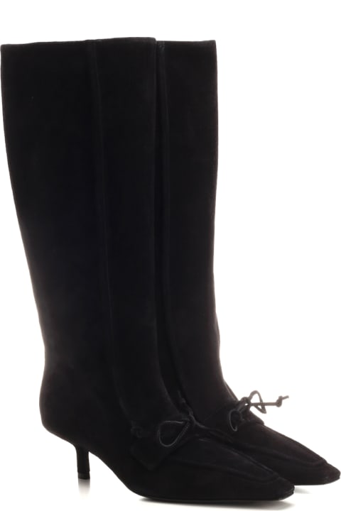 ウィメンズ Burberryのブーツ Burberry 'storm' Black Suede Boots
