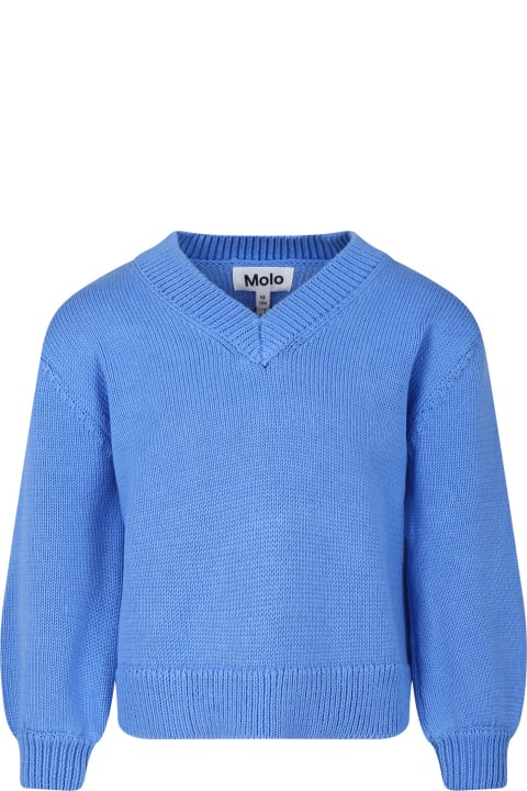 ガールズ Moloのニットウェア＆スウェットシャツ Molo Light Blue Sweater For Girl