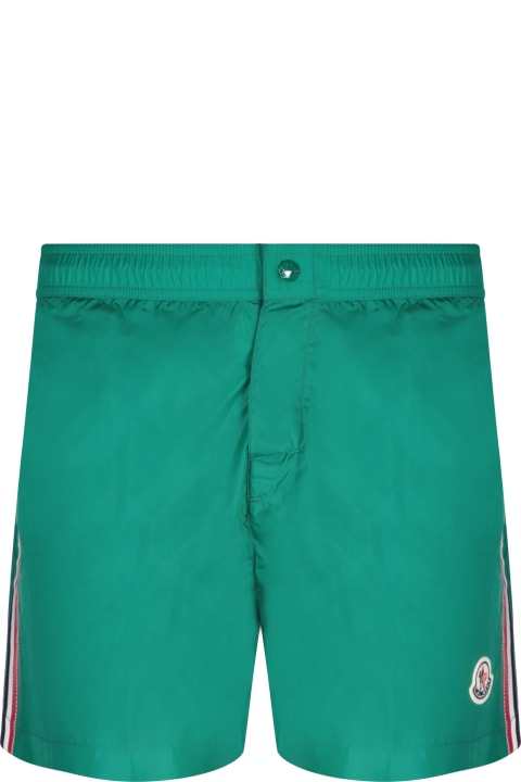 Moncler Swimwear for Men Moncler Logo Green Swimstui