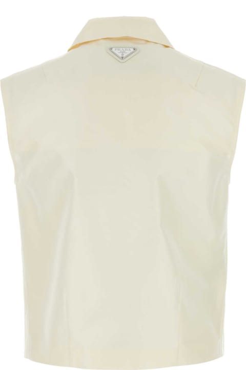 Clothing for Women Prada Ivory Faille Top