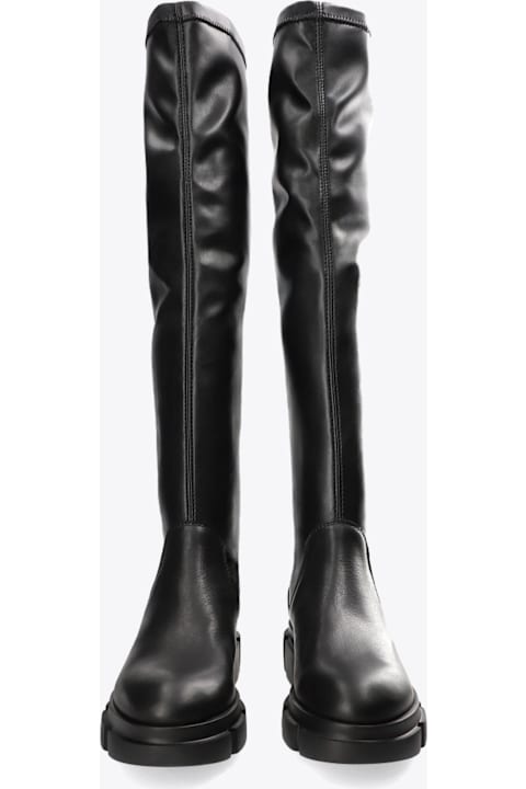 Copenhagen Shoes for Women Copenhagen Woman Boot Black stretch leather slip-on knee-high boots