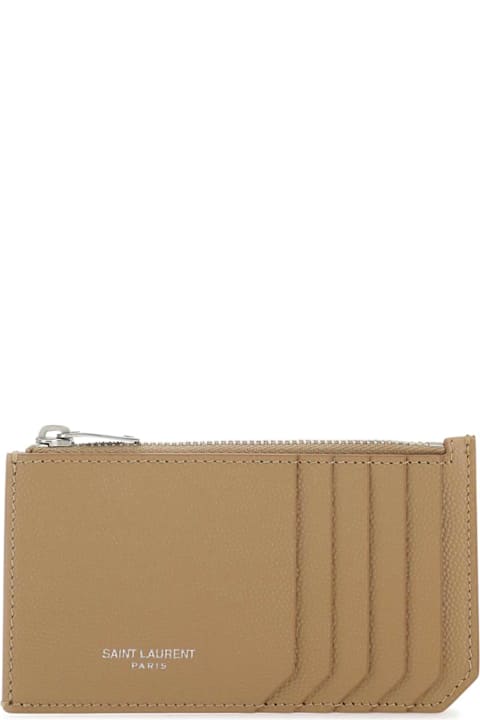 メンズ Saint Laurentのアクセサリー Saint Laurent Biscuit Leather Card Holder