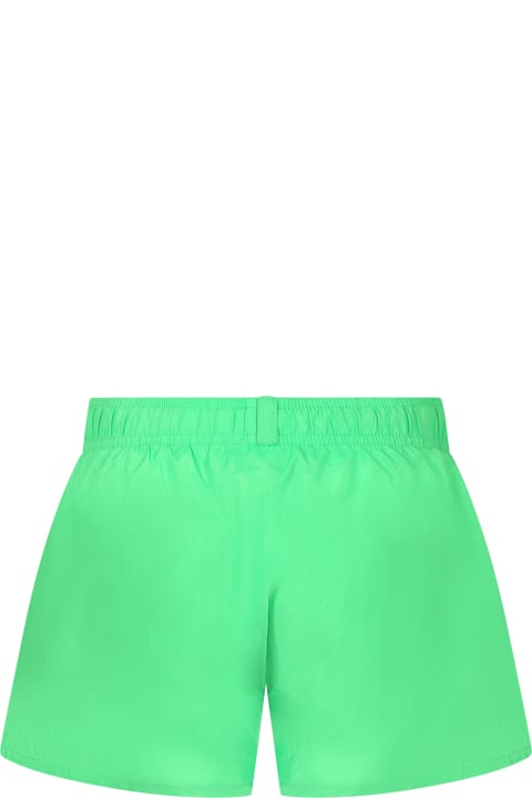 Swimwear for Boys Dsquared2 Green Swim Shorts For Boy With Logo